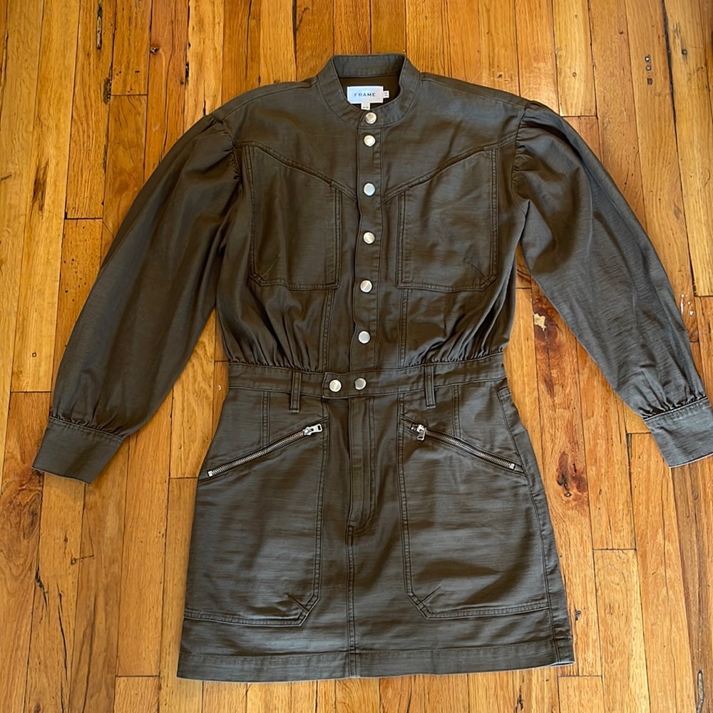 FRAME Moto Zip Snap Front Dress